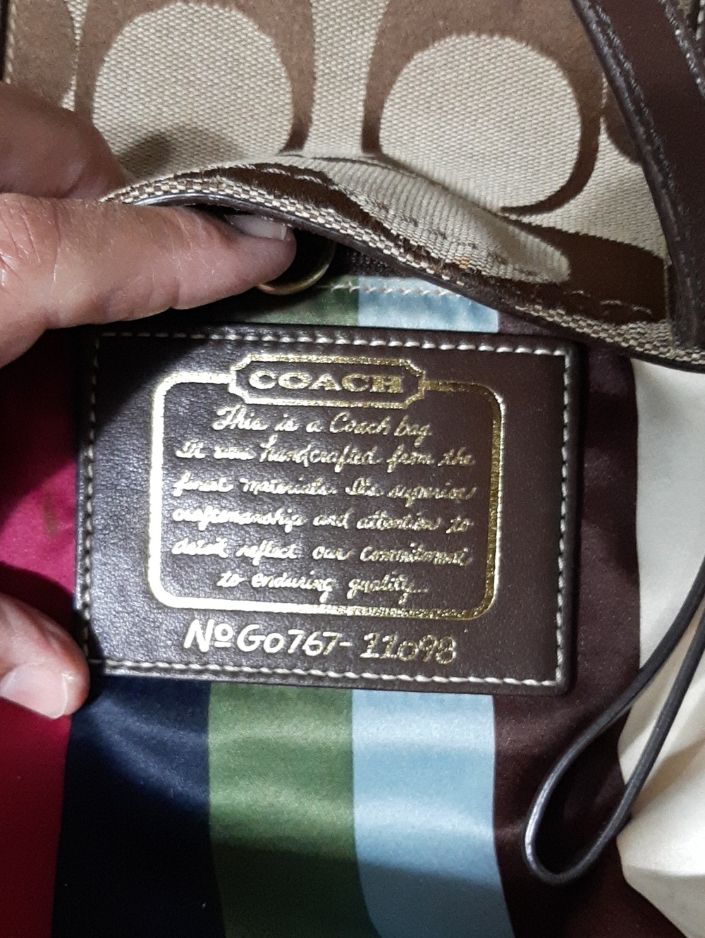 COACH Vintage Signature tote bag, Dust bag included!AUTHENTIC #G0767-11098 - Picture 9 of 14